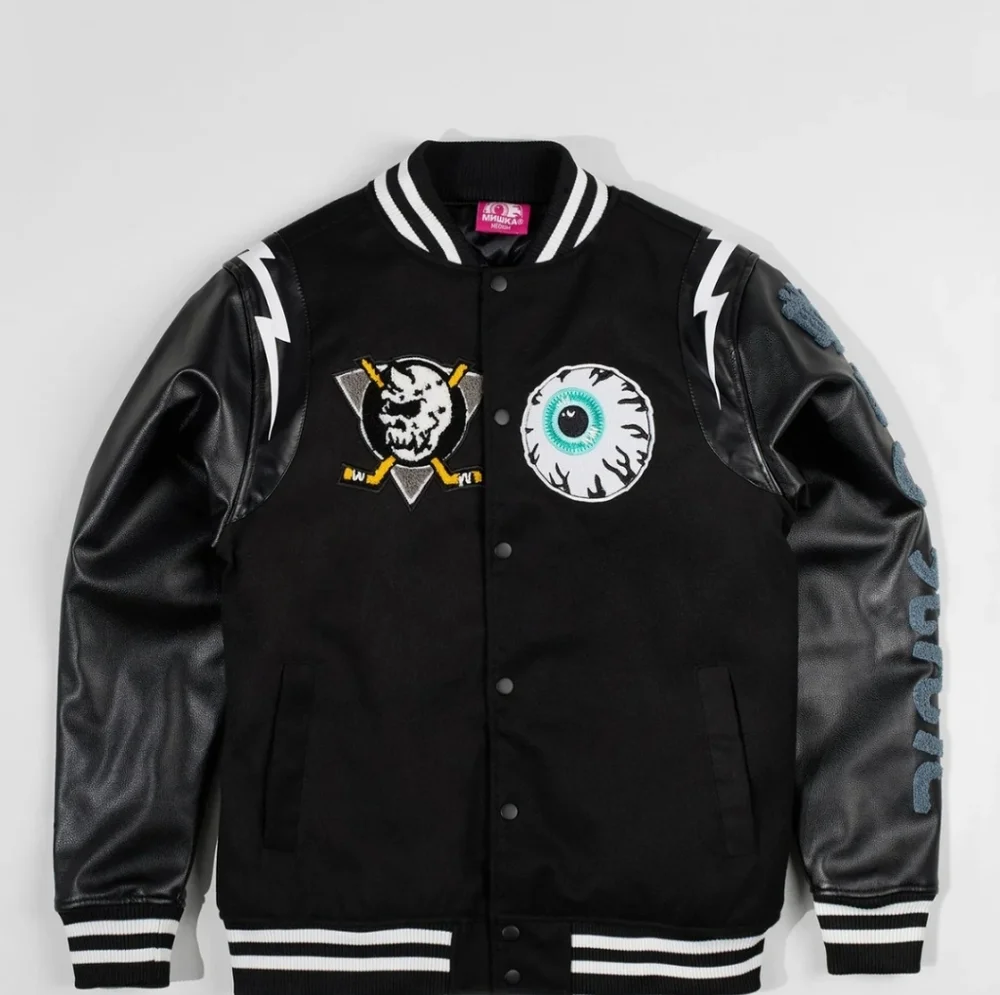 MISHKA Troublemaker Varsity Jacket - Black size Small New